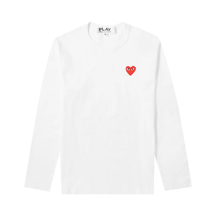 Comme des Garçons PLAY Long-Sleeve Basic Logo Tee 'White'