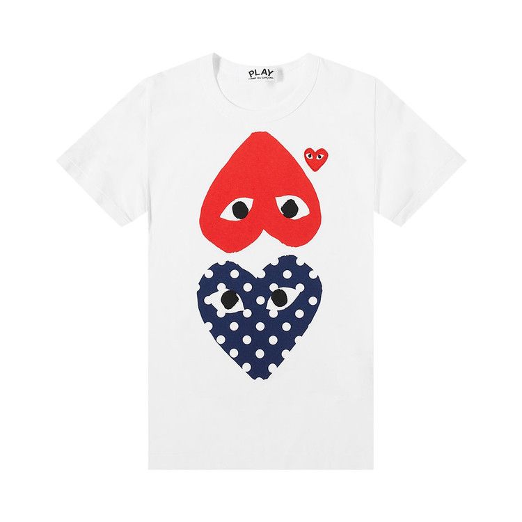 Comme des Garçons PLAY Polka Dot Mix Heart T-Shirt 'White'