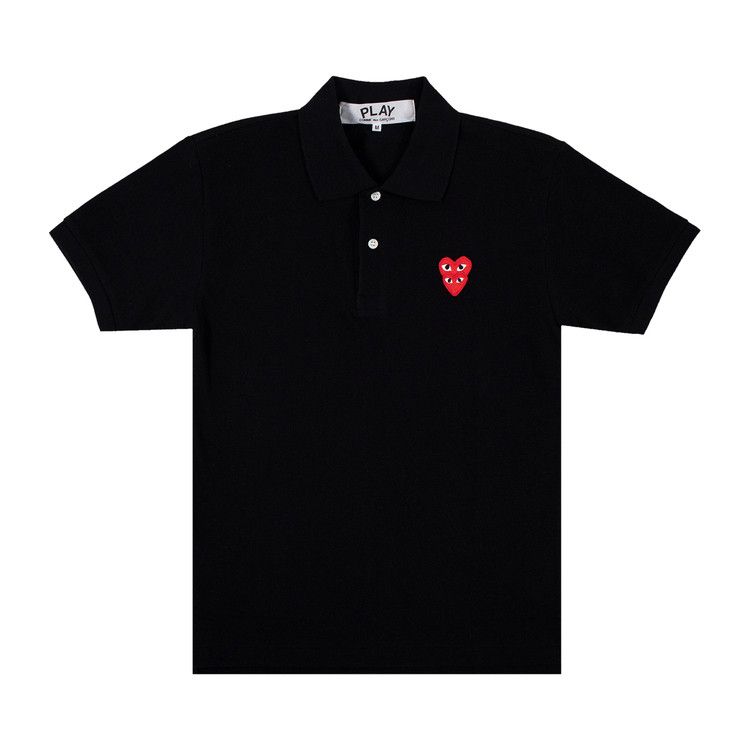 Comme des Garçons PLAY Heart Logo Short-Sleeve Polo 'Black'