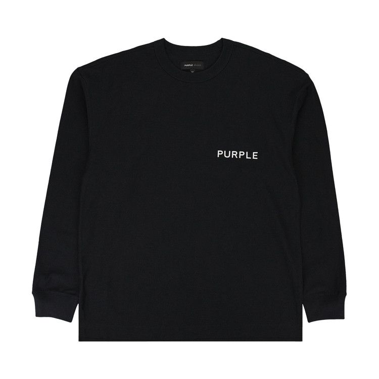 PURPLE BRAND Textured Jersey Long-Sleeve Tee 'Black'