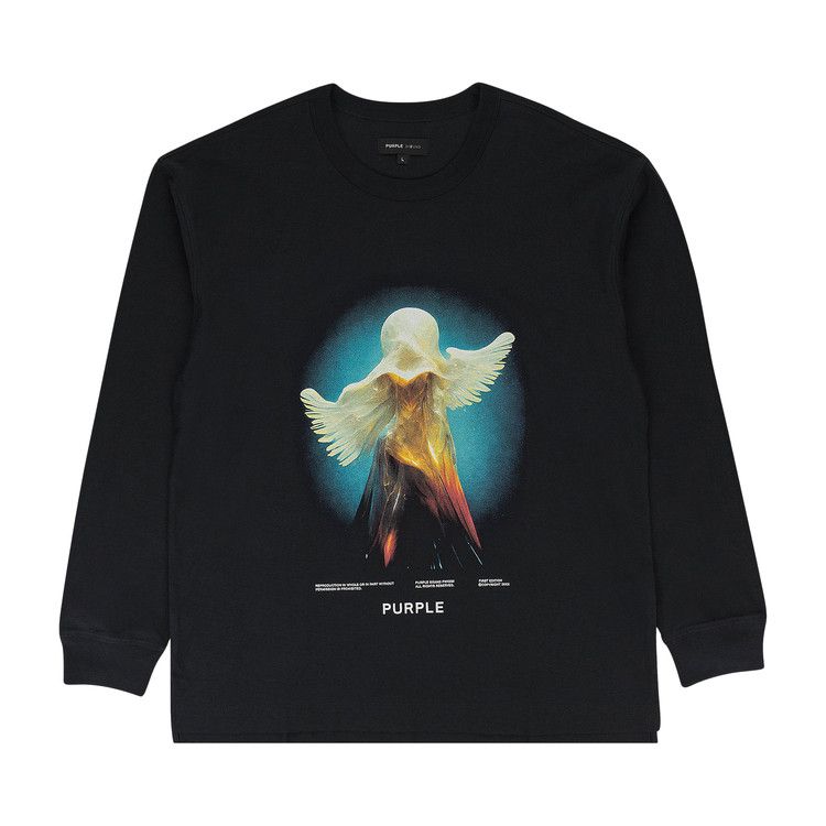 PURPLE BRAND Textured Jersey Long-Sleeve Tee 'Black'