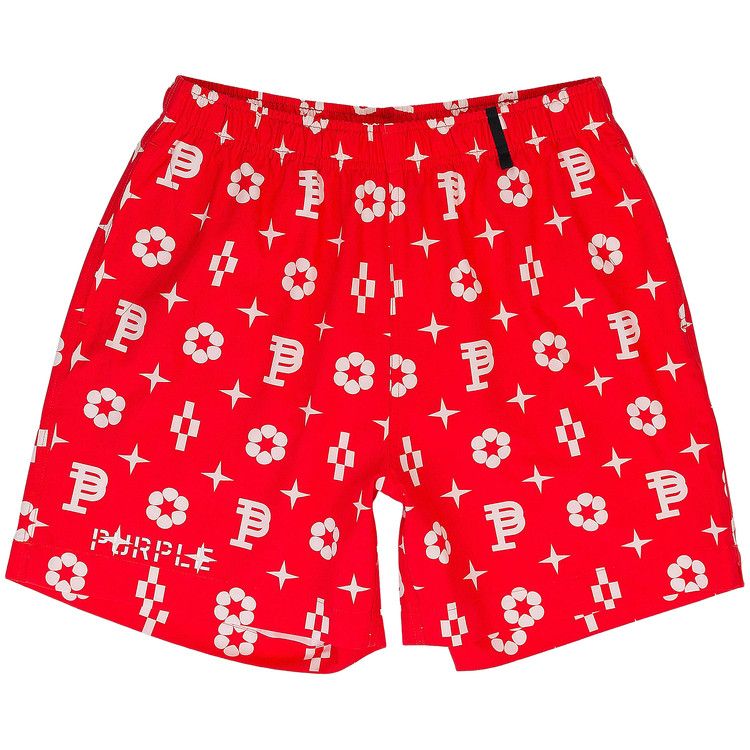 PURPLE BRAND Printed All Round Monogram Shorts 'Red'
