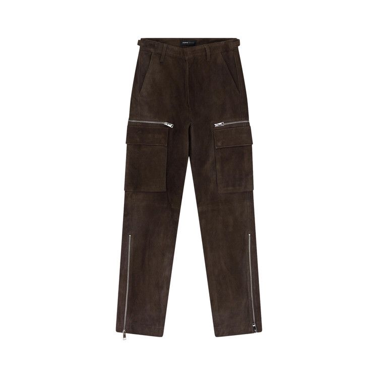 PURPLE BRAND Suede Zip Cargo Pant 'Brown'