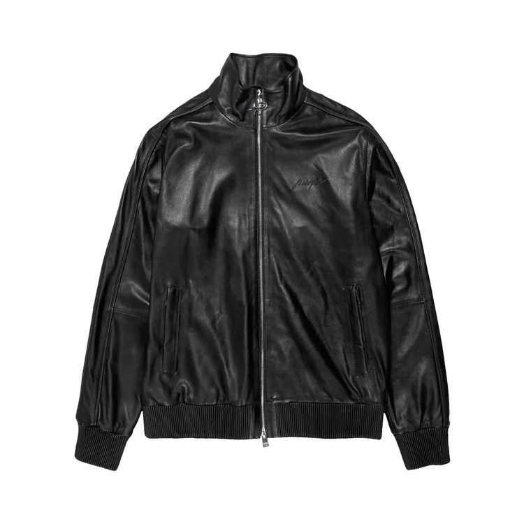 PURPLE BRAND Zipped Leather Jacket 'Black'