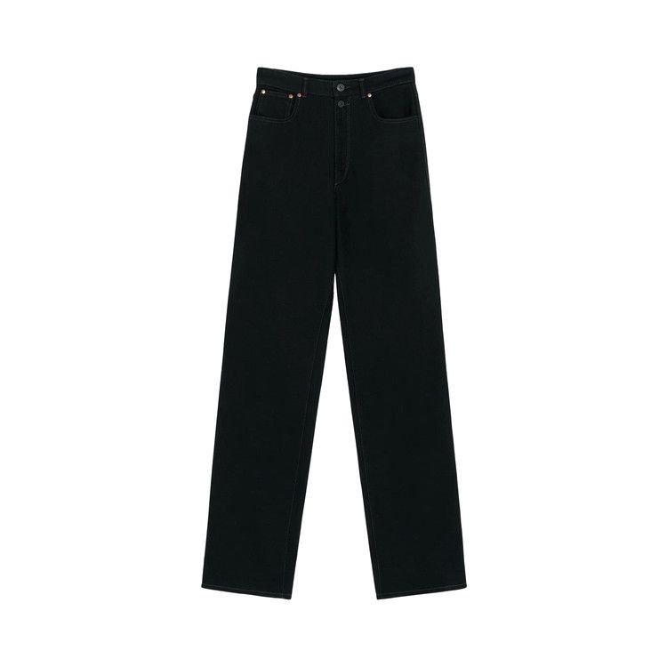 Lemaire High Waisted Straight Pants 'Black'