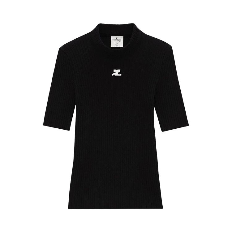 Courrèges Reedition Knit Short-Sleeve Jumper 'Black'