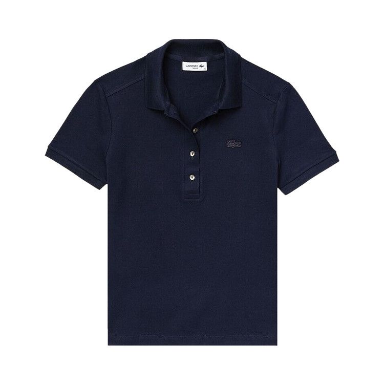Lacoste L.12.D Slim Fit Stretch Mini Piqué Polo Shirt 'Navy Blue'