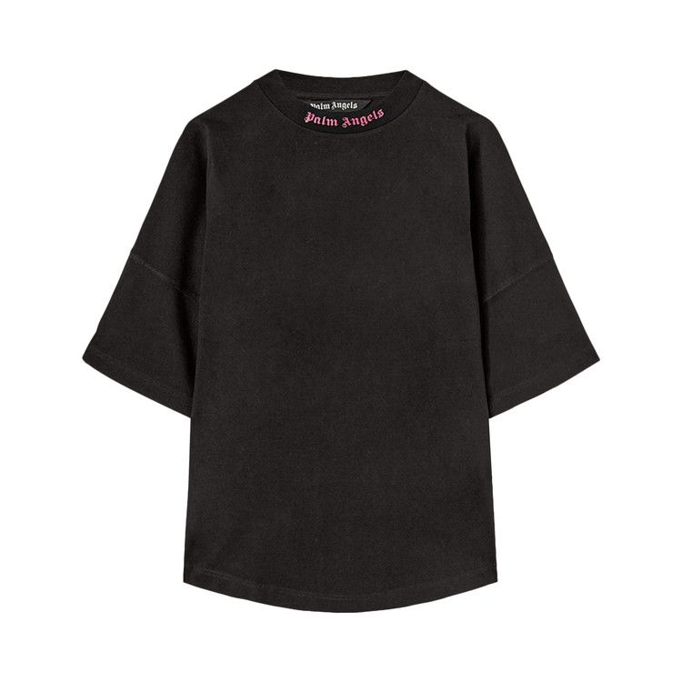Palm Angels Doubled Logo Over Tee 'Black/Fuchsia'