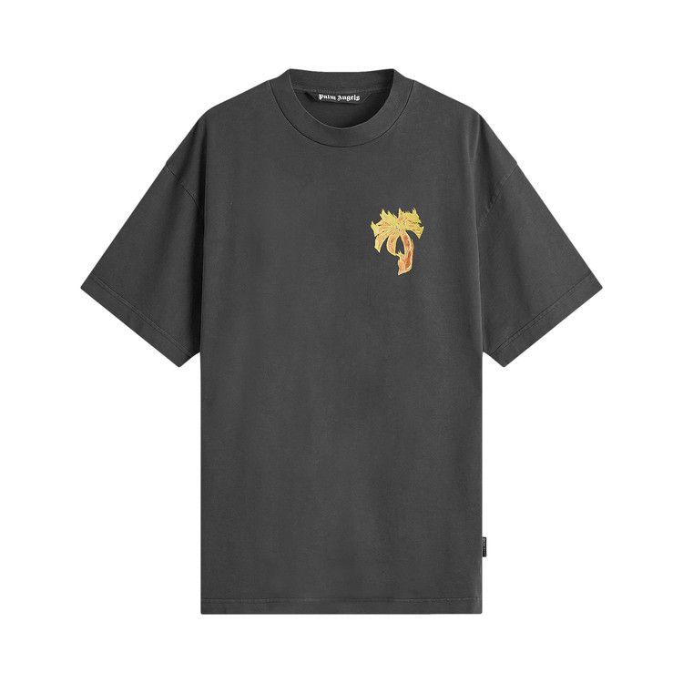 Palm Angels Burning Palm Over Tee 'Black/Gold'