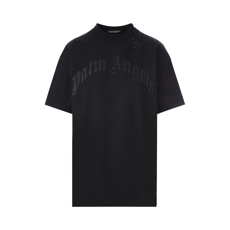 Palm Angels Glittered Logo Classic Tee 'Black'