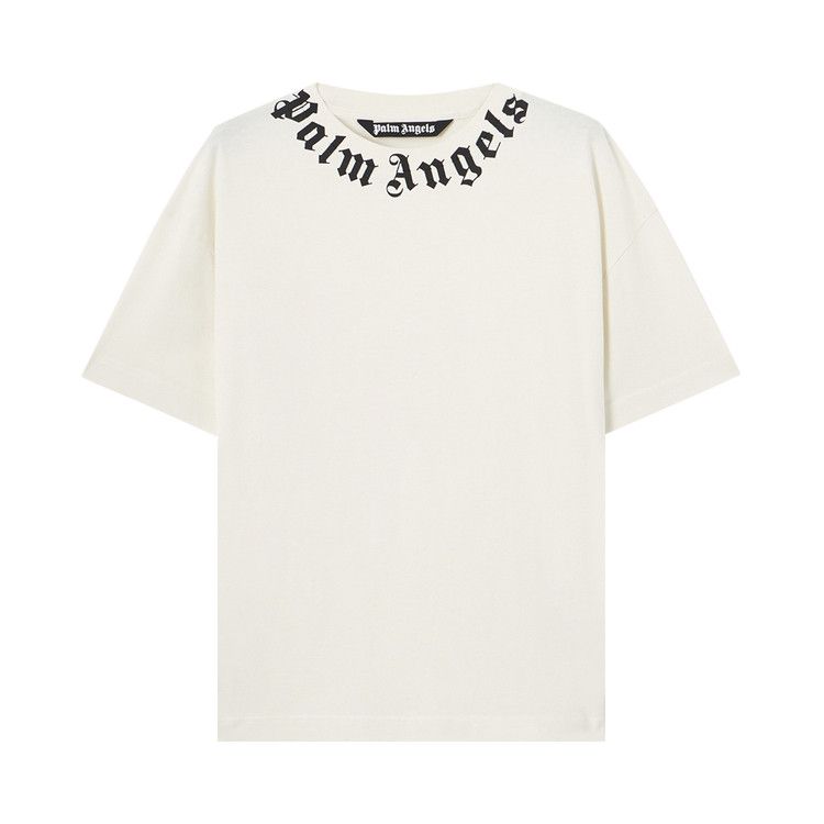 Palm Angels Neck Logo Regular Tee 'Off White/Black'