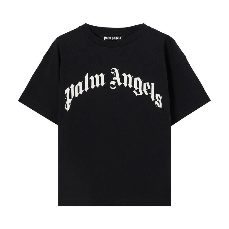 Palm Angels Curved Logo Regular T-Shirt 'Black/Off White'