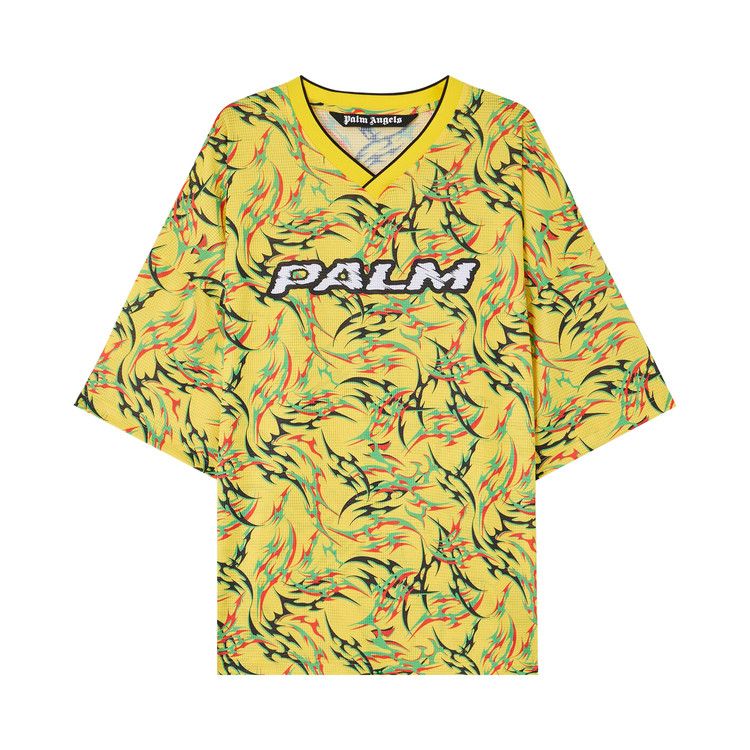 Palm Angels Tribal Allover Palm Sport Tee 'Yellow/Off White'