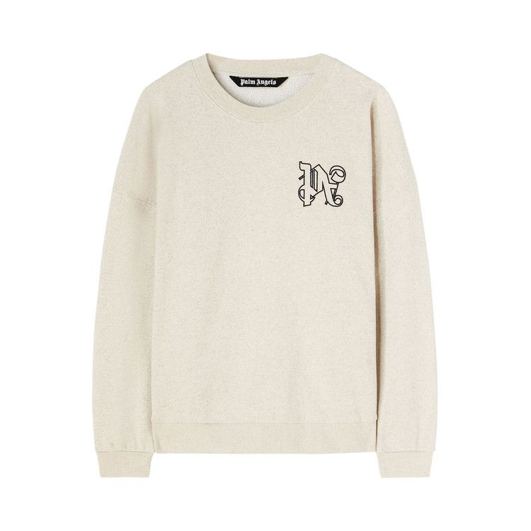 Palm Angels Monogram Linen Crewneck 'Beige'