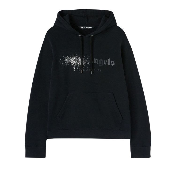 Palm Angels Rhinestone Sprayed Hoody 'Black'