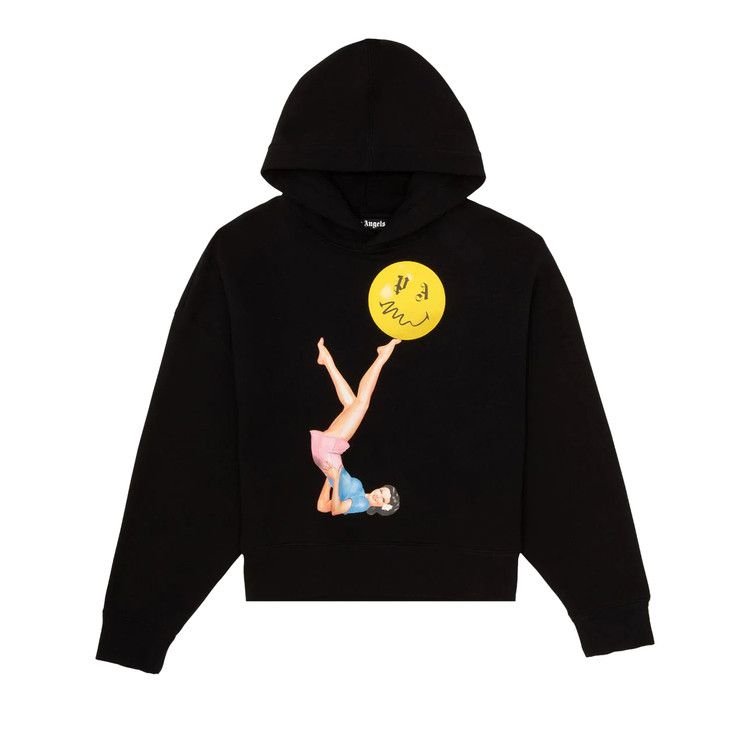 Palm Angels Juggler Pin Up Hoodie 'Black/Pink'