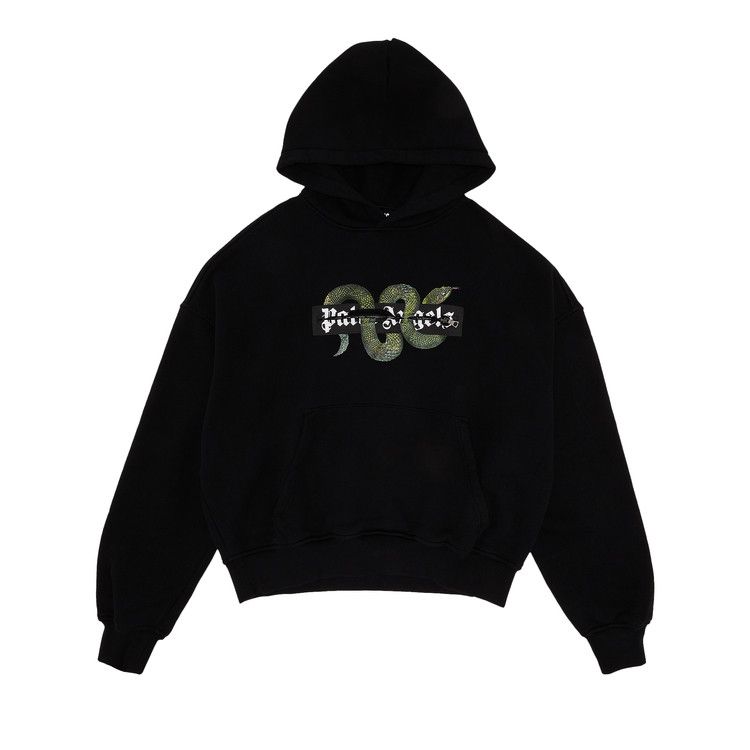 Palm Angels Snake Zip Box Logo Hoodie 'Black/Green'