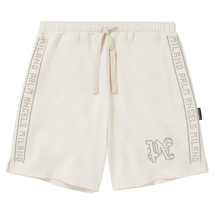 Palm Angels Monogram Stud Sweatshorts 'Ivory'