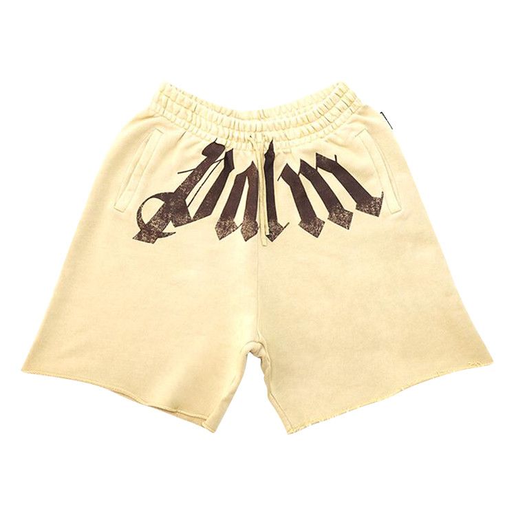 Palm Angels Big Waist Logo Sweatshorts 'Beige/Brown'