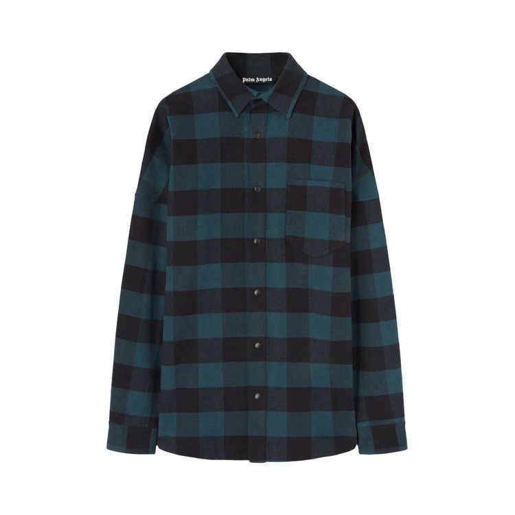Palm Angels Classic Logo Overshirt 'Green/White'