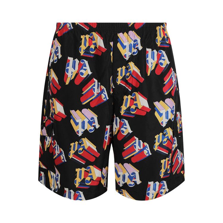 Palm Angels 3D Logo Swim Shorts 'Black/Red'