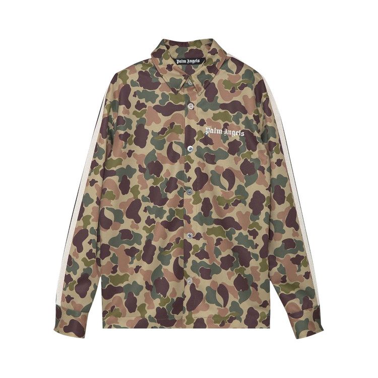 Palm Angels Camo Track Shirt 'Military/White'