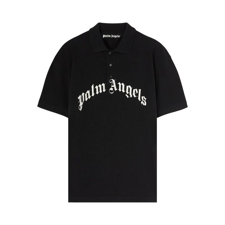 Palm Angels Curved Logo Polo 'Black/Off White'