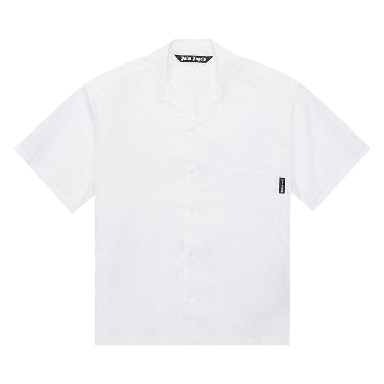 Palm Angels Curved Logo Short-Sleeve Shirt 'White'