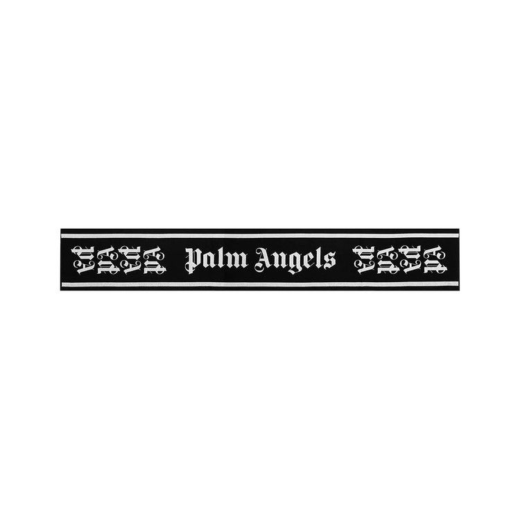 Palm Angels Gothic Monogram Scarf 'Black/White'