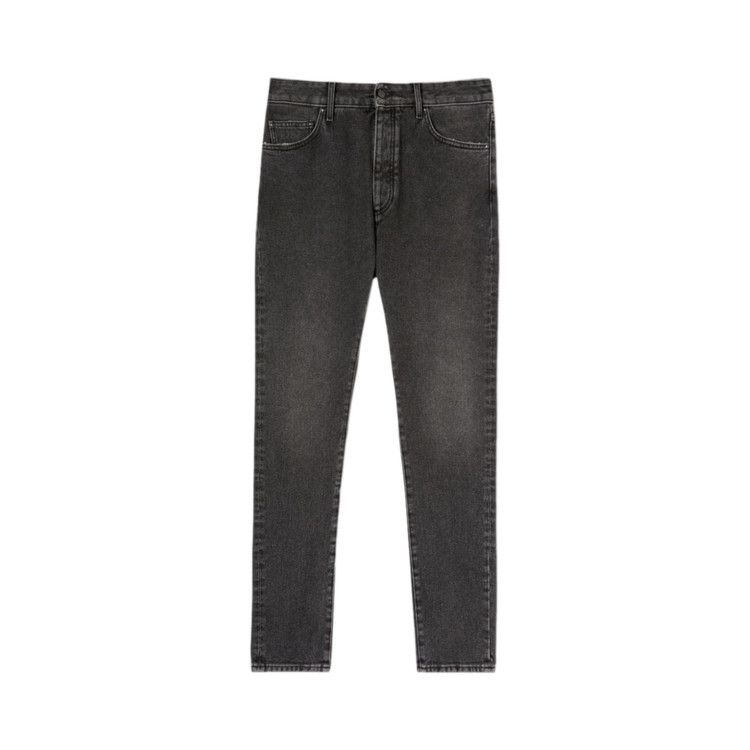Palm Angels Back Logo 5 Pocket Denim 'Black/White'