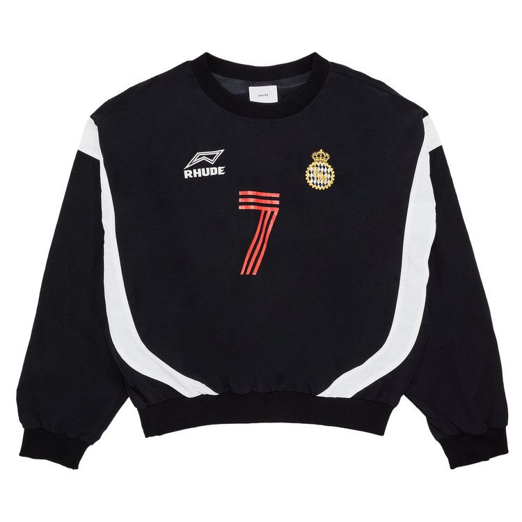 Rhude Lago Soccer Jersey Crewneck 'Black'
