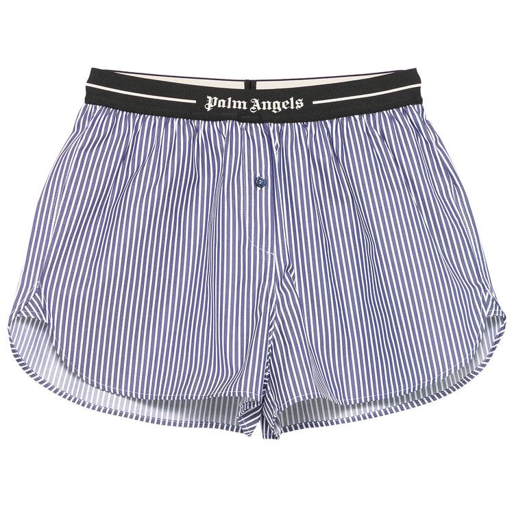 Palm Angels Classic Logo Striped Shorts 'Navy Blue'
