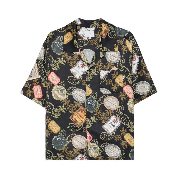 Rhude Vin Bandana Print Button-Up Shirt 'Black/Multicolor'