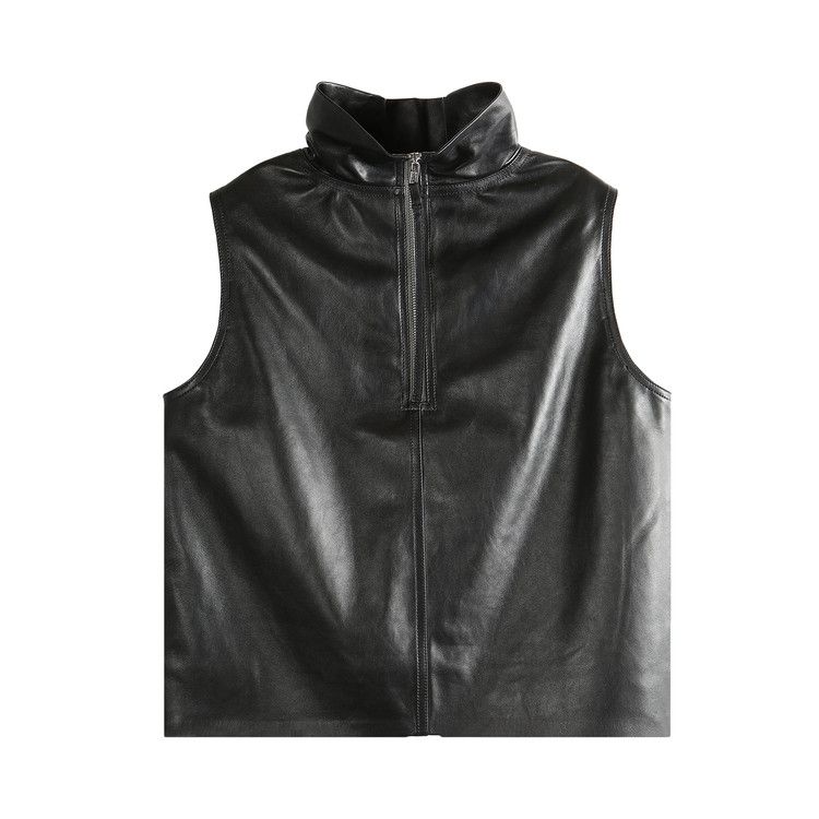 Rick Owens Short-Sleeve Tabard In Pelle Top 'Black'