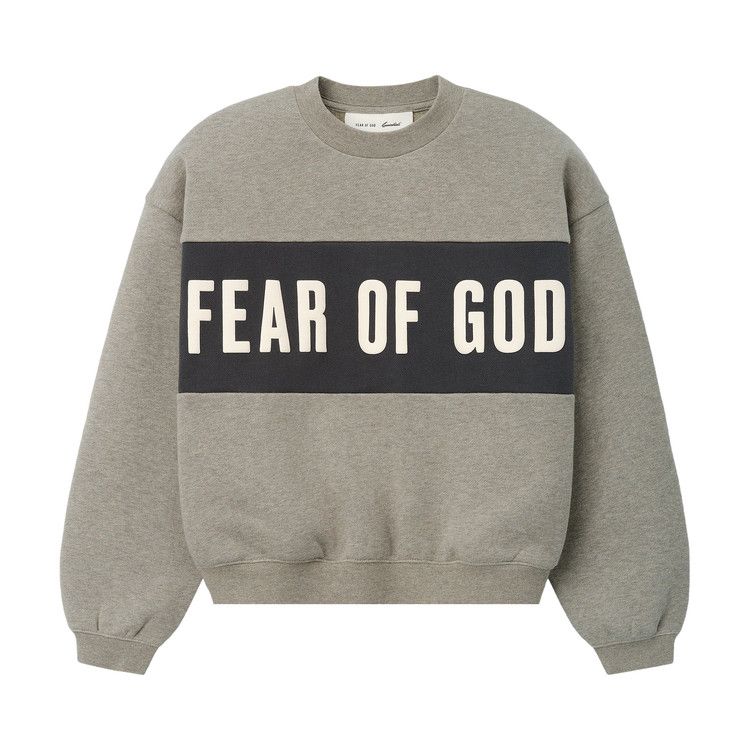 Fear of God Essentials Cropped Relaxed Panelled Sweatshirt 'Seal Heather/ Iron Grey'