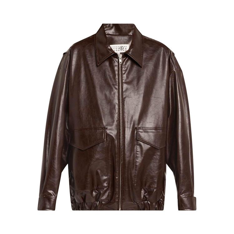 MM6 Maison Margiela Faux Leather Jacket 'Burgundy'