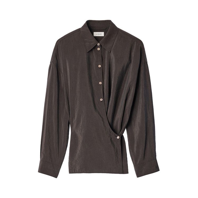 Lemaire Straight Collar Twisted Shirt 'Licorice'