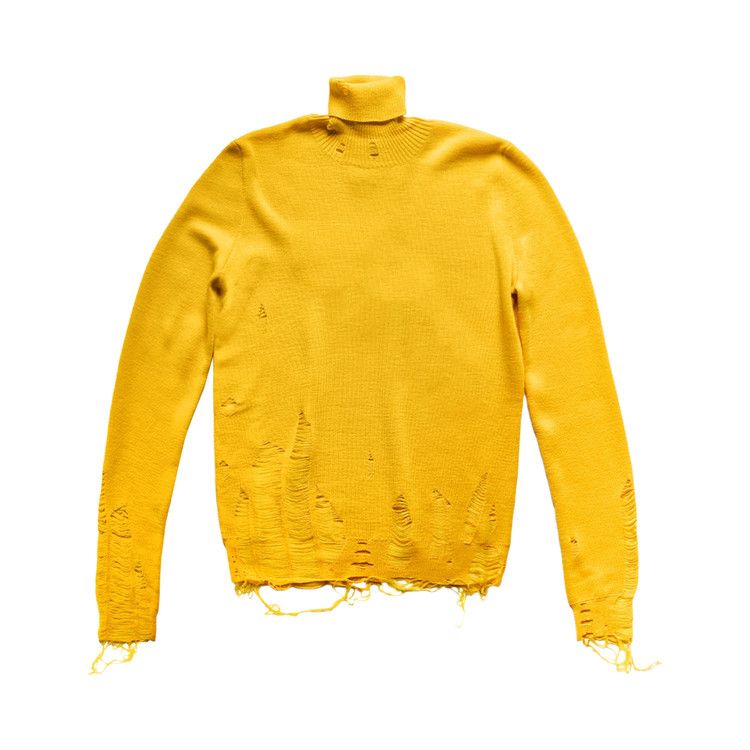 MM6 Maison Margiela Destroyed Fitted Turtle Neck 'Yellow'