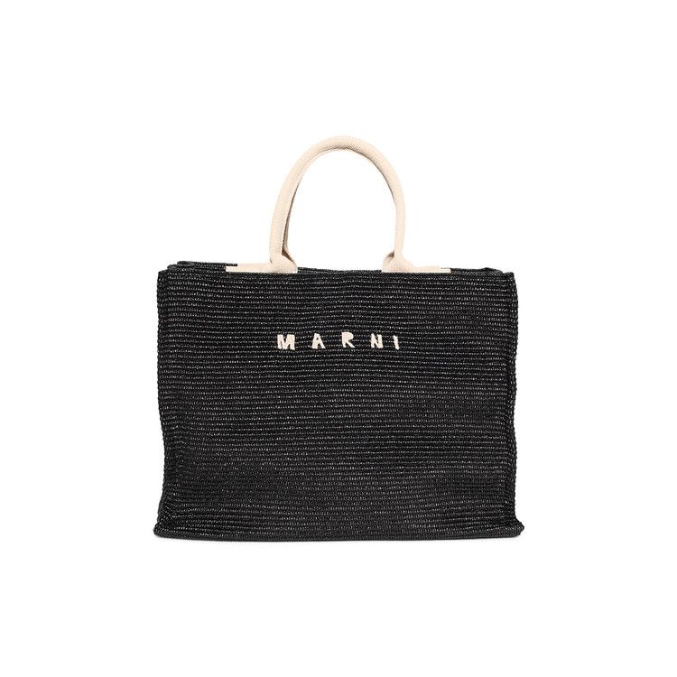 Marni Basket Tote Bag 'Black/Natural'