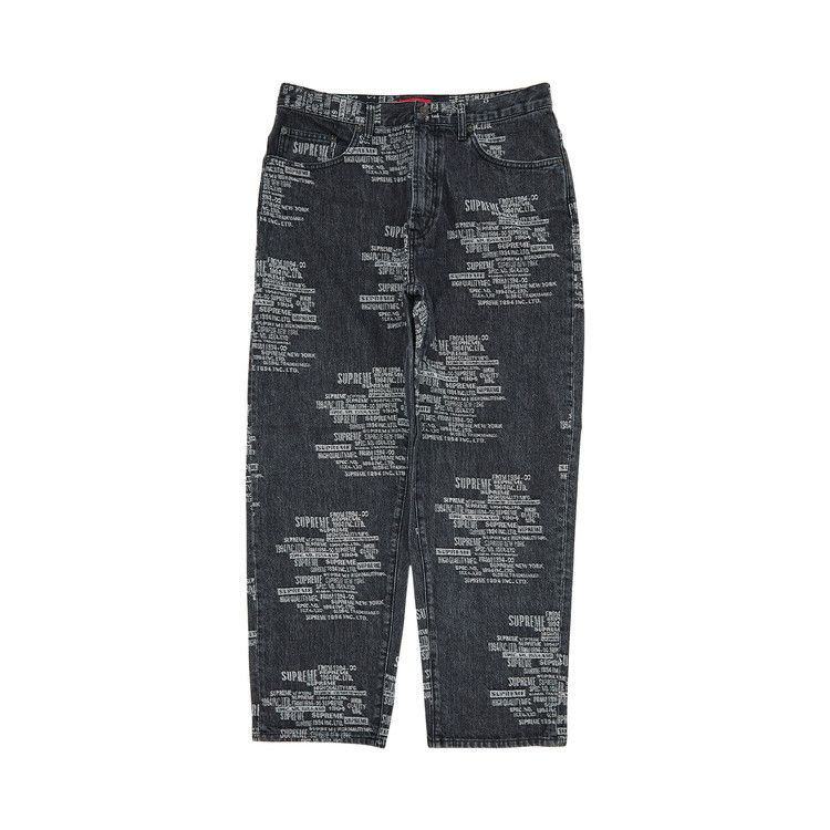 Supreme Trademark Jacquard Baggy Jean 'Washed Black'