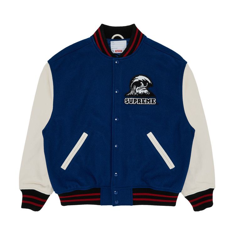 Supreme Wave Varsity Jacket 'Blue'