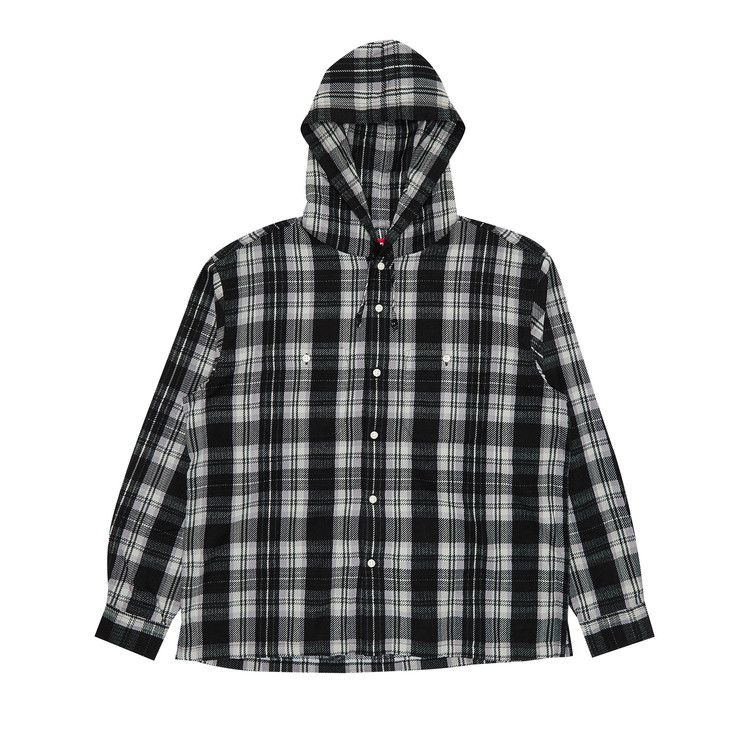 Supreme Printed Hooded Flannel Shirt 'Black'