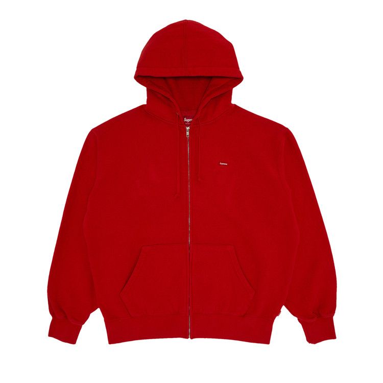 Supreme Overdyed Small Box Zip Up Hooded Sweatshirt 'Red'