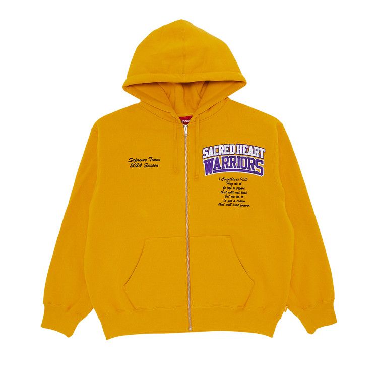 Supreme Salvation Zip Up Hooded Sweatshirt 'Gold'