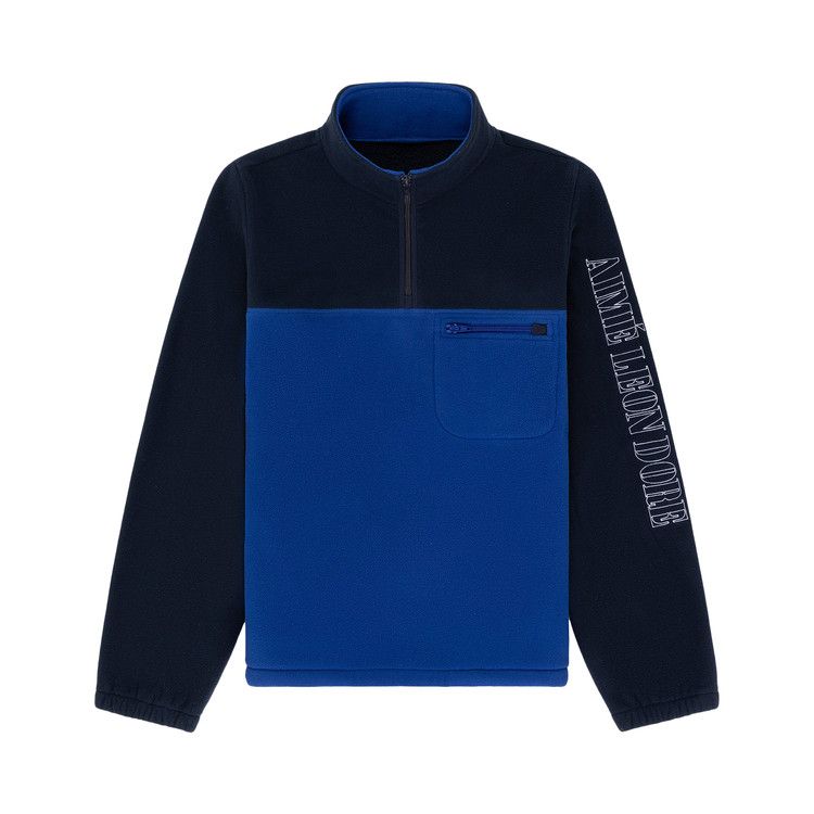 Aimé Leon Dore Colorblock Quarter Zip Fleece Pullover 'Navy Blazer'