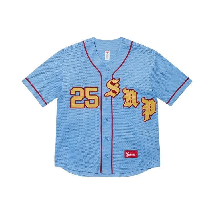 Supreme Old English Baseball Jersey 'Light Blue'