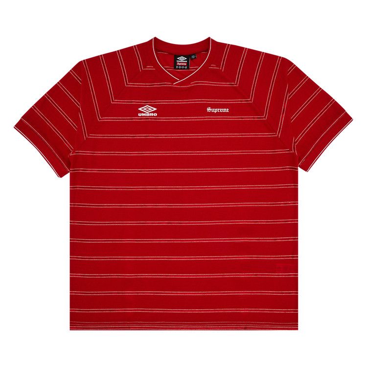 Supreme x Umbro Stripe Soccer Jersey 'Red'