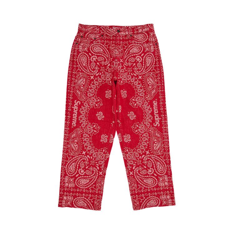 Supreme Bandana Jacquard Baggy Jean 'Red'
