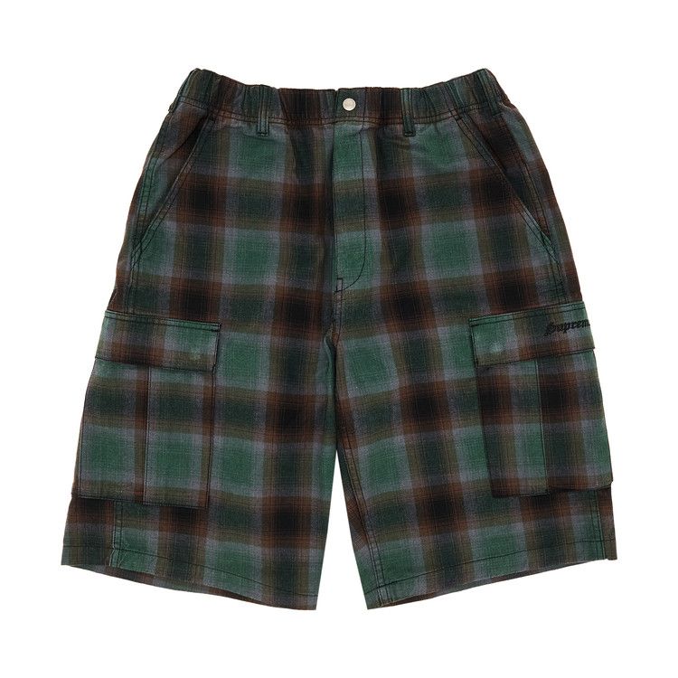 Supreme Shadow Plaid Cargo Short 'Green'