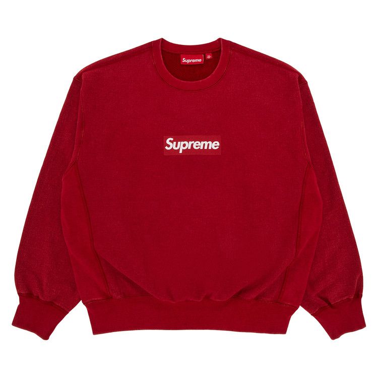 Supreme Washed Box Logo Crewneck 'Red'